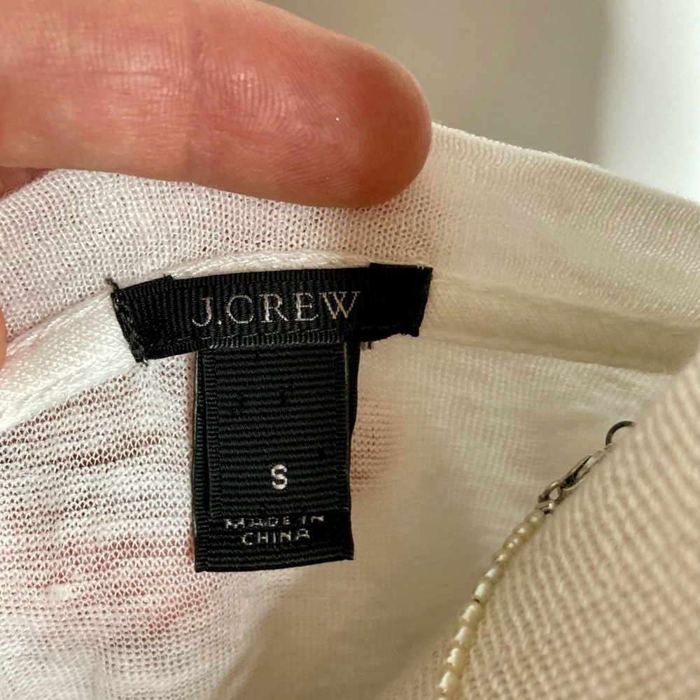 J Crew Silk Linen Eyelet T-shirt - Picture 7 of 8